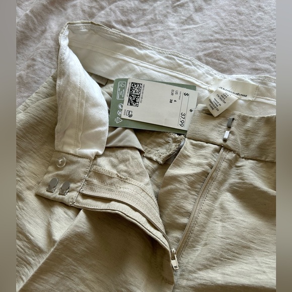 H&M Straight-Leg Linen-Blend Trousers - BNWT - sz 6 - Picture 5 of 9